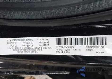 2011 Dodge Avenger Express from USA, damaged, VIN 1B3BD4FBXBN566090